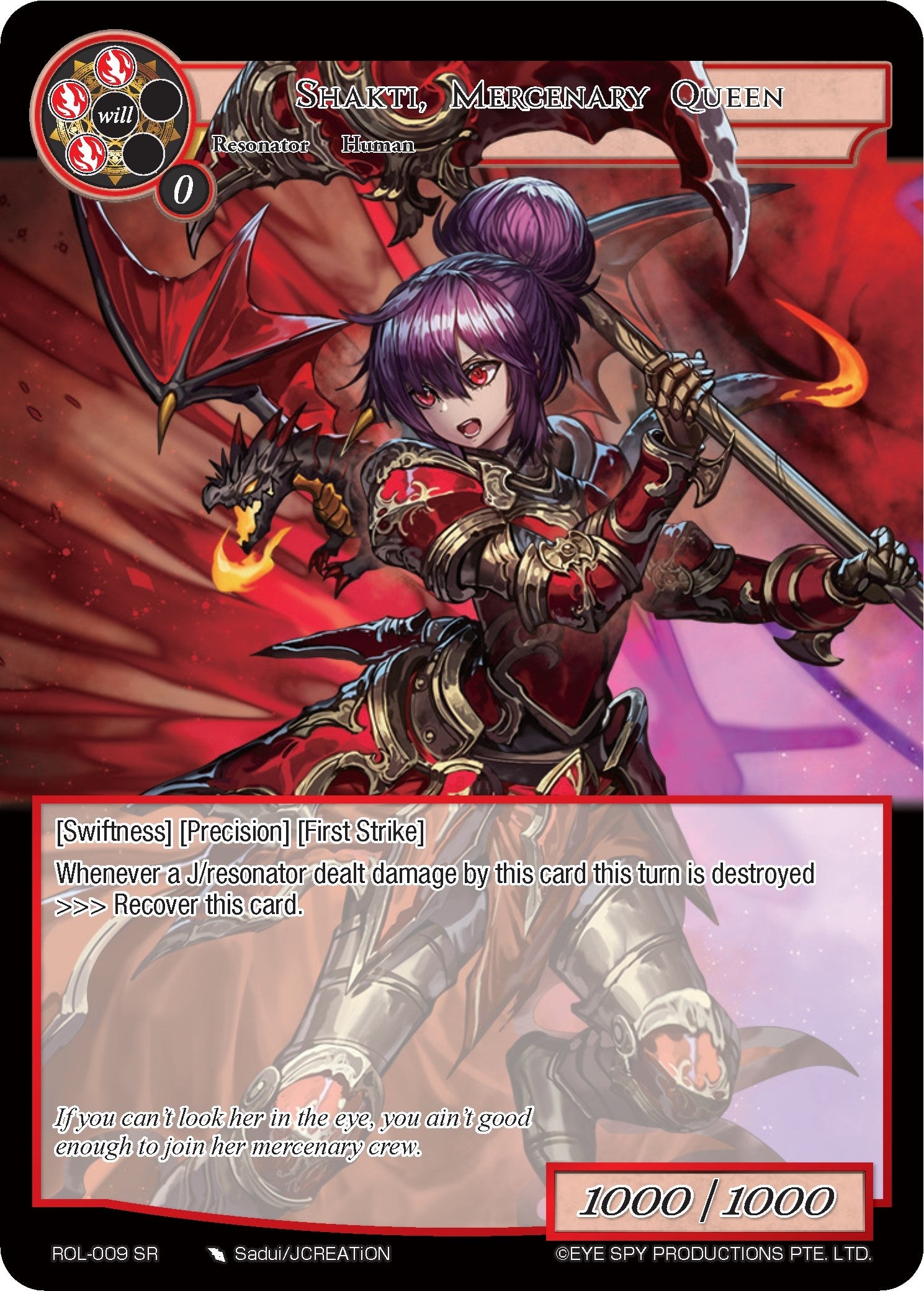 Image for Shakti, Mercenary Queen (Rebirth of Legend) (ROL-009) - Force of Will
