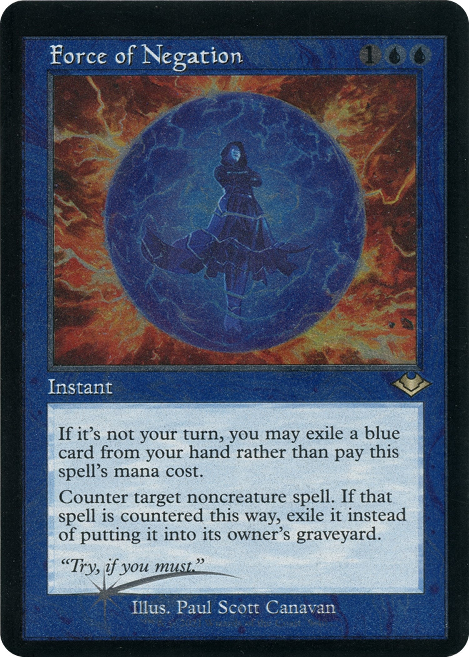 Image for Force of Negation (Retro Frame) (Foil Etched) (Modern Horizons) (9) - Magic: The Gathering