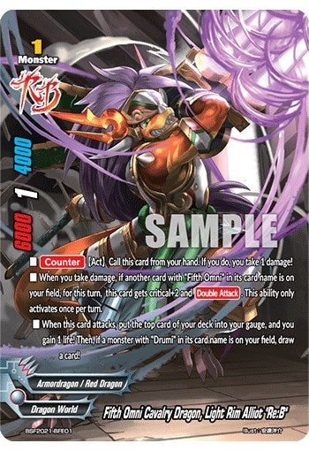 Image for Fifth Omni Cavalry Dragon, Light Rim Alliot "Re:B" (Promo Cards) (BSF2021-BFE01) - Future Card BuddyFight