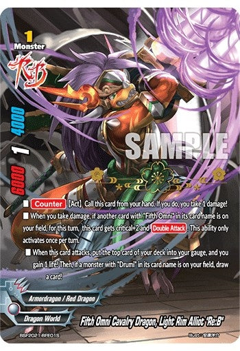 Image for Fifth Omni Cavalry Dragon, Light Rim Alliot "Re:B" (Hot Stamped) (Promo Cards) (BSF2021-BFE01S) - Future Card BuddyFight