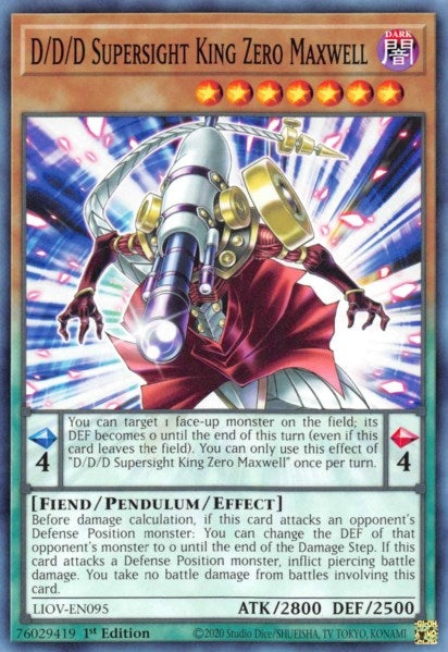 Image for D/D/D Supersight King Zero Maxwell (Lightning Overdrive) (LIOV-EN095) - YuGiOh