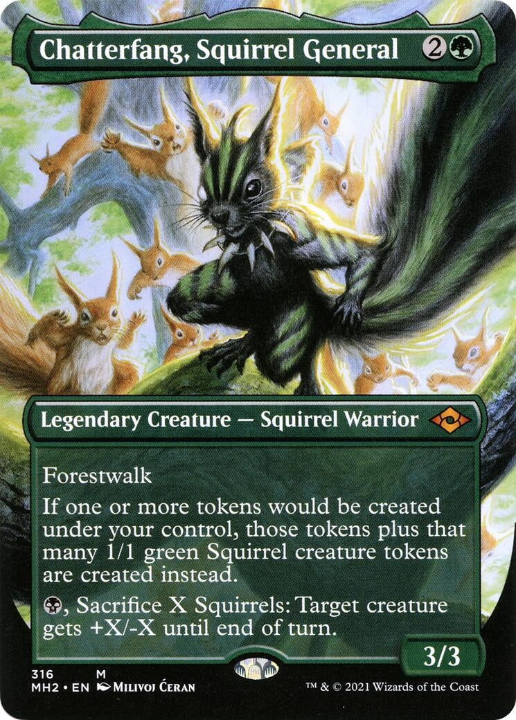 Image for Chatterfang, Squirrel General (Borderless) (Modern Horizons 2) (316) - Magic: The Gathering