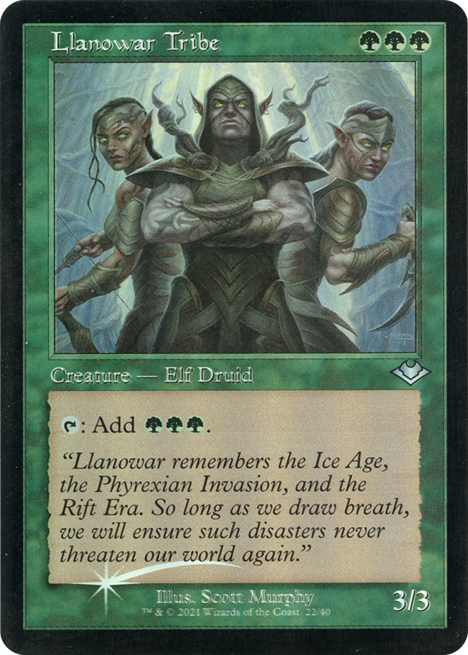 Image for Llanowar Tribe (Retro Frame) (Foil Etched) (Modern Horizons) (22) - Magic: The Gathering