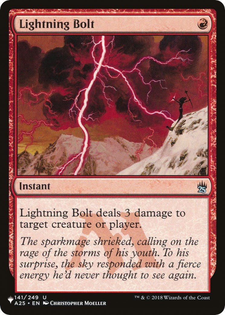 Image for Lightning Bolt (A25) (The List Reprints) (141/249) - Magic: The Gathering