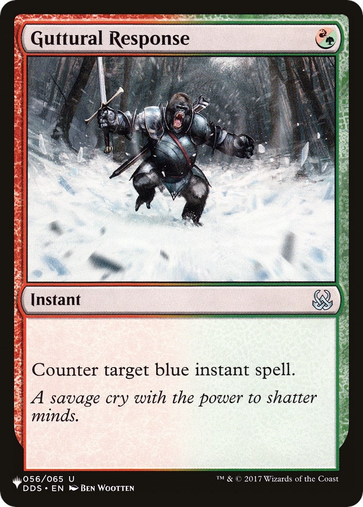 Image for Guttural Response (The List Reprints) (056/065) - Magic: The Gathering