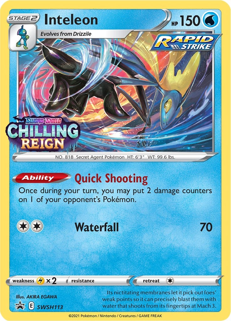 Image for Inteleon - SWSH113 (Prerelease) (SWSH: Sword & Shield Promo Cards) (SWSH113) - Pokemon