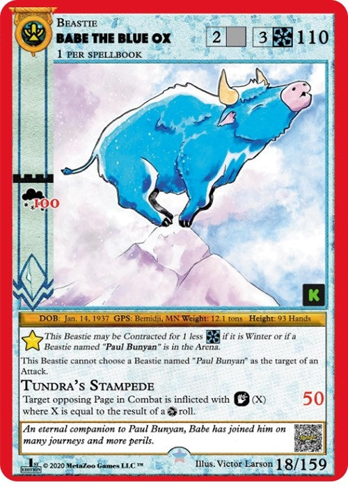 Image for Babe The Blue Ox (Cryptid Nation: Kickstarter Edition) (18) - MetaZoo
