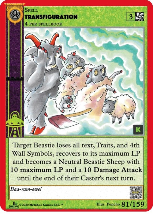 Image for Transfiguration (Cryptid Nation: Kickstarter Edition) (81) - MetaZoo