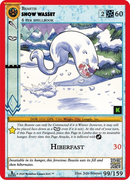 Image for Snow Wasset (Cryptid Nation: Kickstarter Edition) (99) - MetaZoo