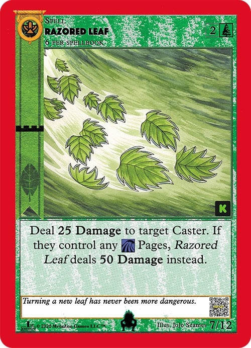 Image for Razored Leaf (Cryptid Nation: Kickstarter Edition Tribal Theme Decks) (7) - MetaZoo