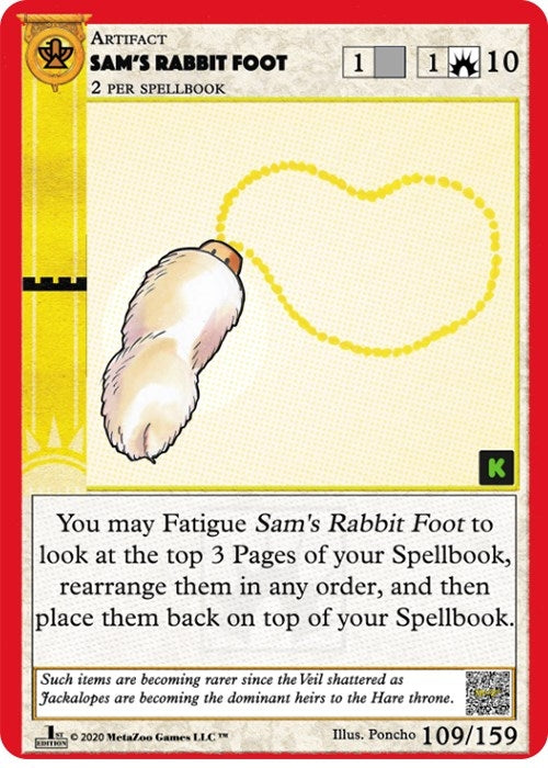 Image for Sam's Rabbit Foot (Cryptid Nation: Kickstarter Edition) (109) - MetaZoo