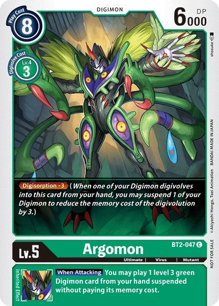 Image for Argomon - BT2-047 (Official Tournament Pack Vol.2) (BT01-03A) (BT2-047 C) - Digimon Card Game
