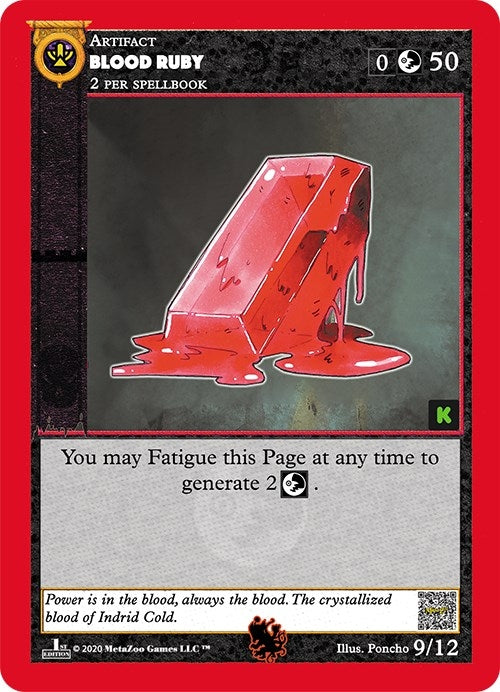 Image for Blood Ruby (Cryptid Nation: Kickstarter Edition Tribal Theme Decks) (9) - MetaZoo