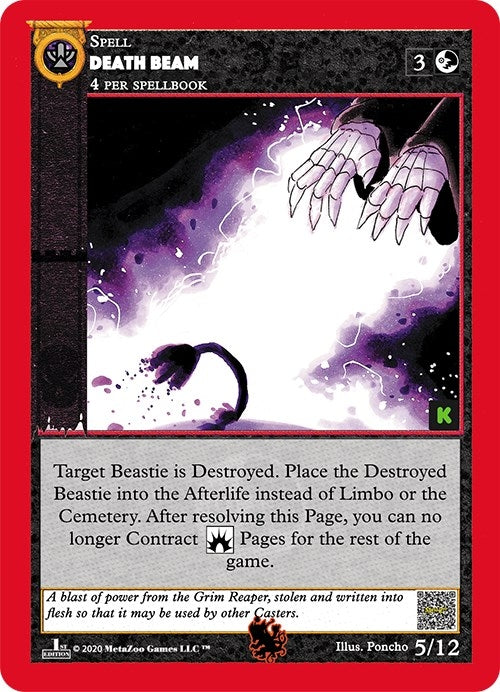 Image for Death Beam (Cryptid Nation: Kickstarter Edition Tribal Theme Decks) (5) - MetaZoo