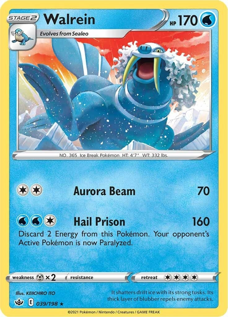 Image for Walrein (SWSH06: Chilling Reign) (039/198) - Pokemon