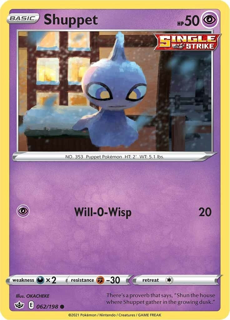 Image for Shuppet (SWSH06: Chilling Reign) (062/198) - Pokemon
