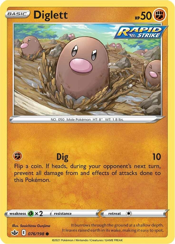 Image for Diglett (SWSH06: Chilling Reign) (076/198) - Pokemon