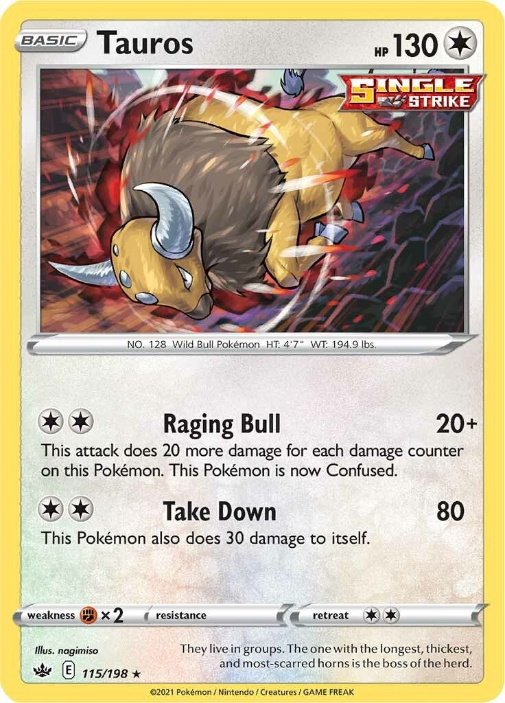 Image for Tauros (SWSH06: Chilling Reign) (115/198) - Pokemon