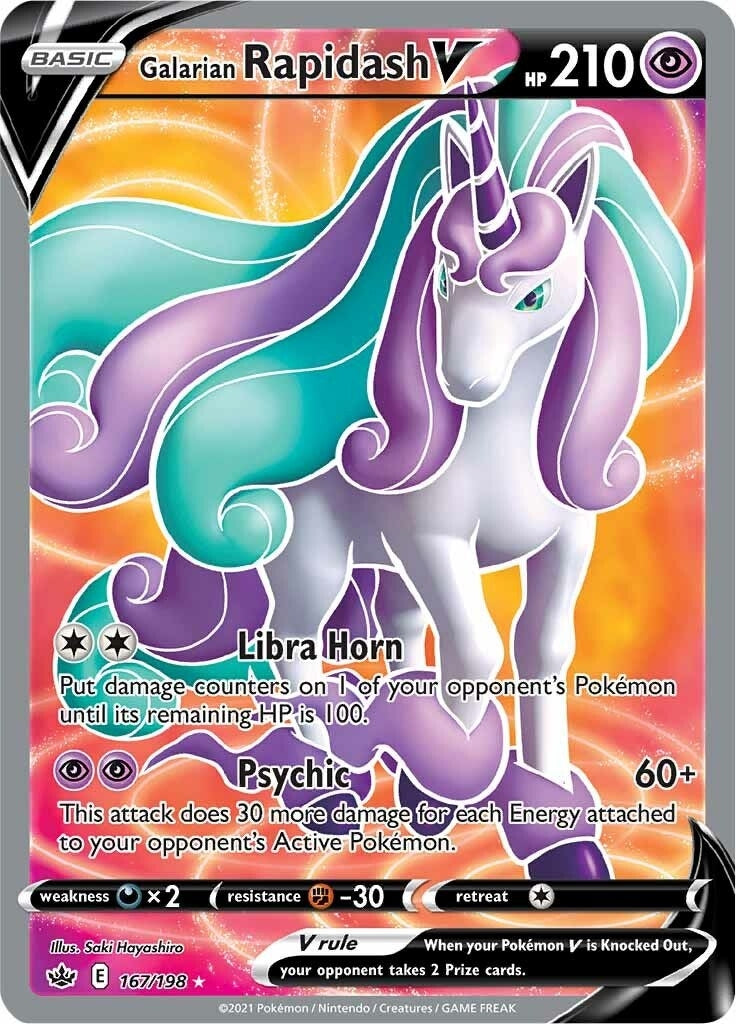 Image for Galarian Rapidash V (Full Art) (SWSH06: Chilling Reign) (167/198) - Pokemon