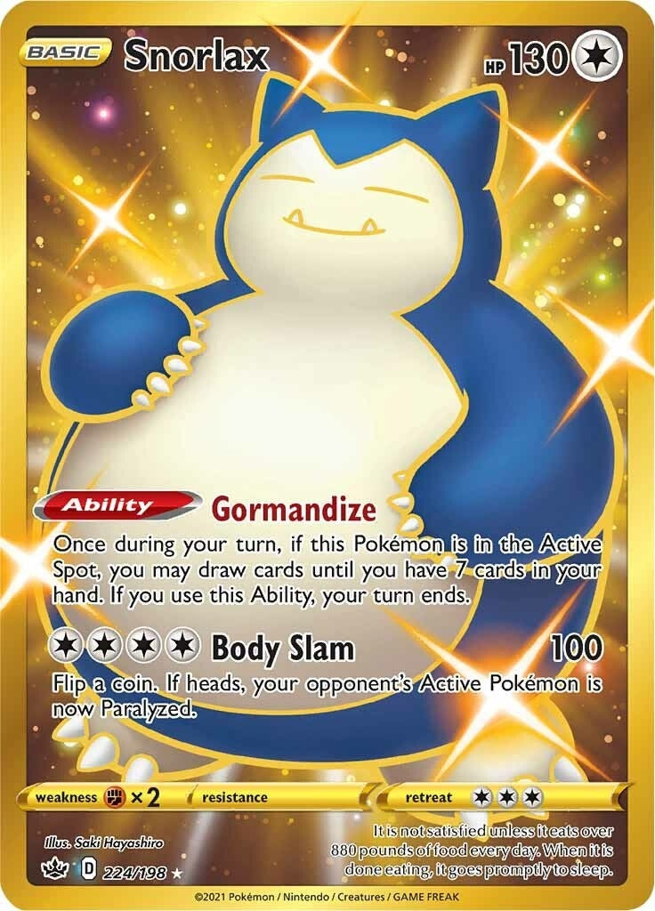 Image for Snorlax (Secret) (SWSH06: Chilling Reign) (224/198) - Pokemon