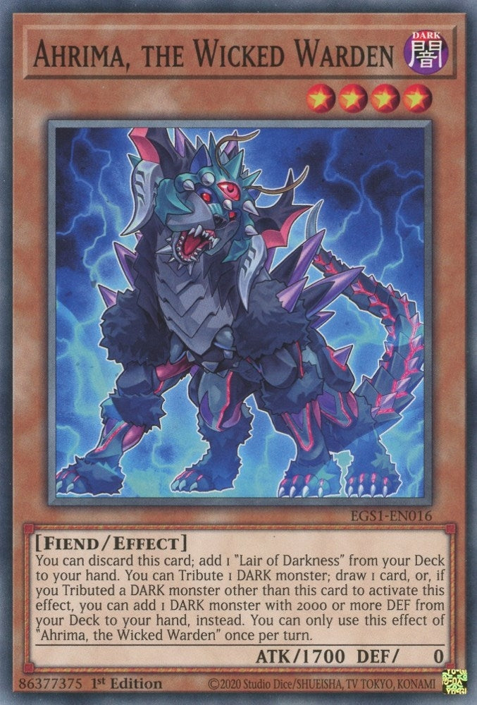 Image for Ahrima, the Wicked Warden (Egyptian God Deck: Slifer the Sky Dragon) (EGS1-EN016) - YuGiOh
