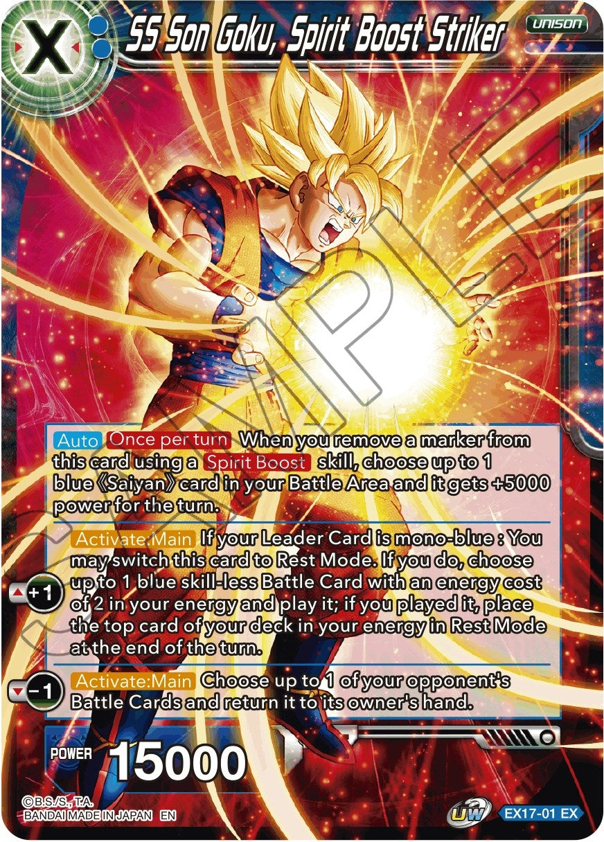 Image for SS Son Goku, Spirit Boost Striker (Expansion Deck Box Set 17: Saiyan Boost) (EX17-01) - Dragon Ball Super: Masters