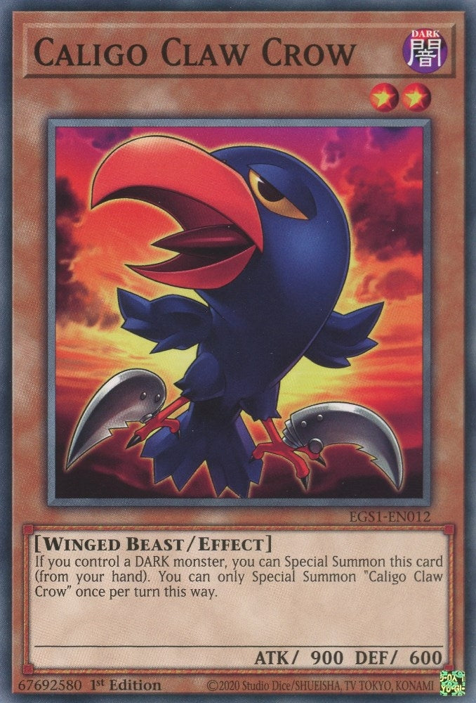 Image for Caligo Claw Crow (Egyptian God Deck: Slifer the Sky Dragon) (EGS1-EN012) - YuGiOh