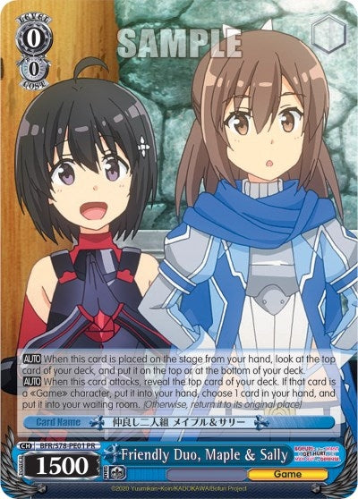 Image for Friendly Duo, Maple & Sally (BOFURI: I Don't Want to Get Hurt, so I'll Max Out My Defense) (BFR/S78-PE01 PR) - Weiss Schwarz