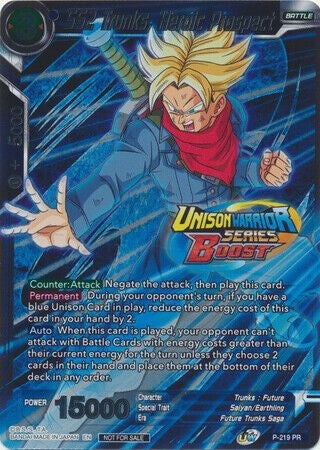 Image for SS2 Trunks, Heroic Prospect (Event Pack 08) (Tournament Promotion Cards) (P-219) - Dragon Ball Super: Masters
