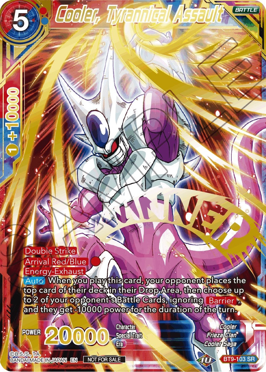 Image for Cooler, Tyrannical Assault (Alternate Art Set 2021 Vol. 2) (Tournament Promotion Cards) (BT9-103) - Dragon Ball Super: Masters