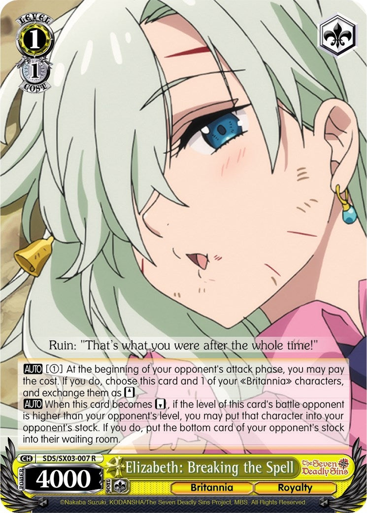 Image for Elizabeth: Breaking the Spell (The Seven Deadly Sins) (SDS/SX03-007 R) - Weiss Schwarz