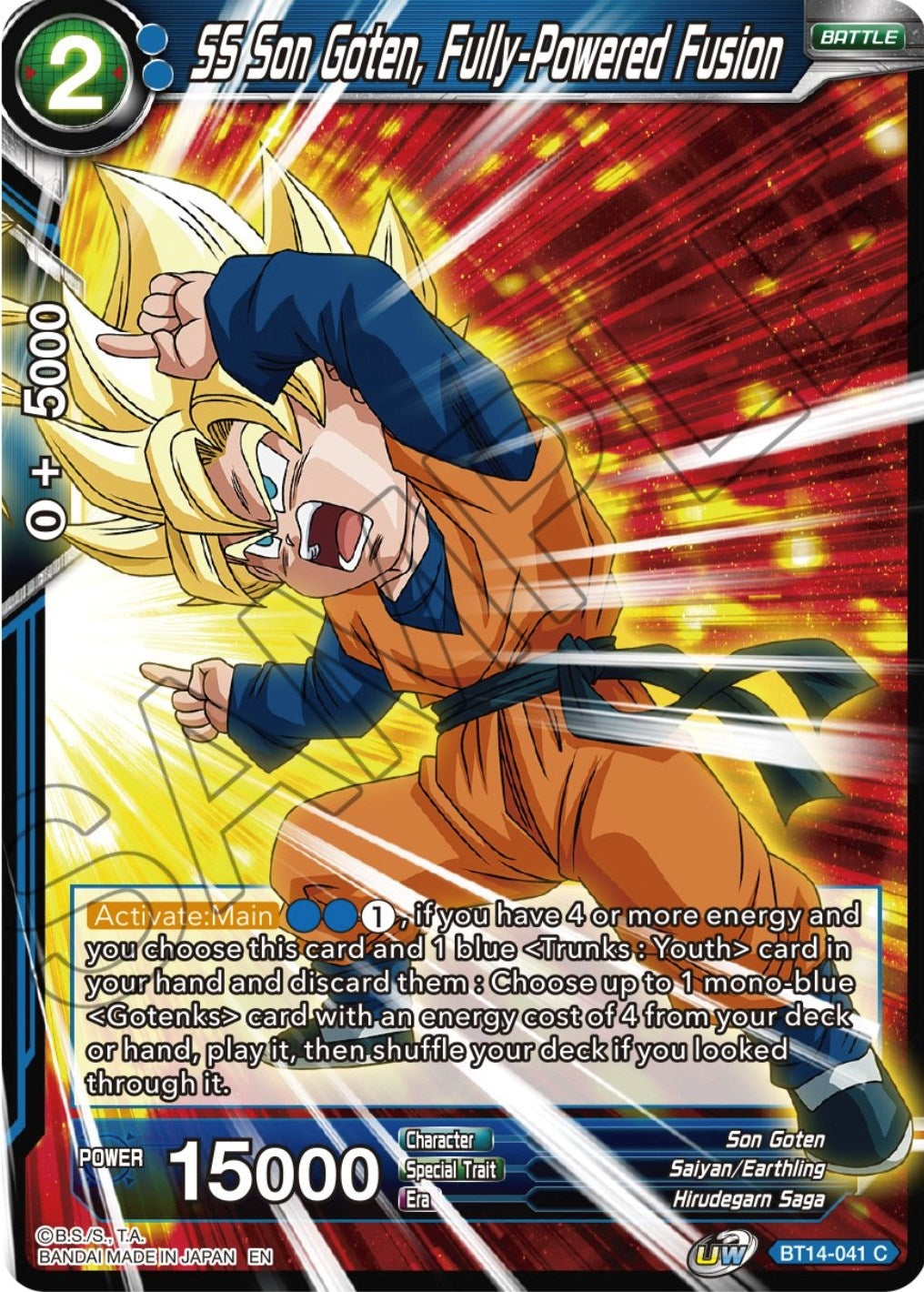 Image for SS Son Goten, Fully-Powered Fusion (Cross Spirits) (BT14-041) - Dragon Ball Super: Masters
