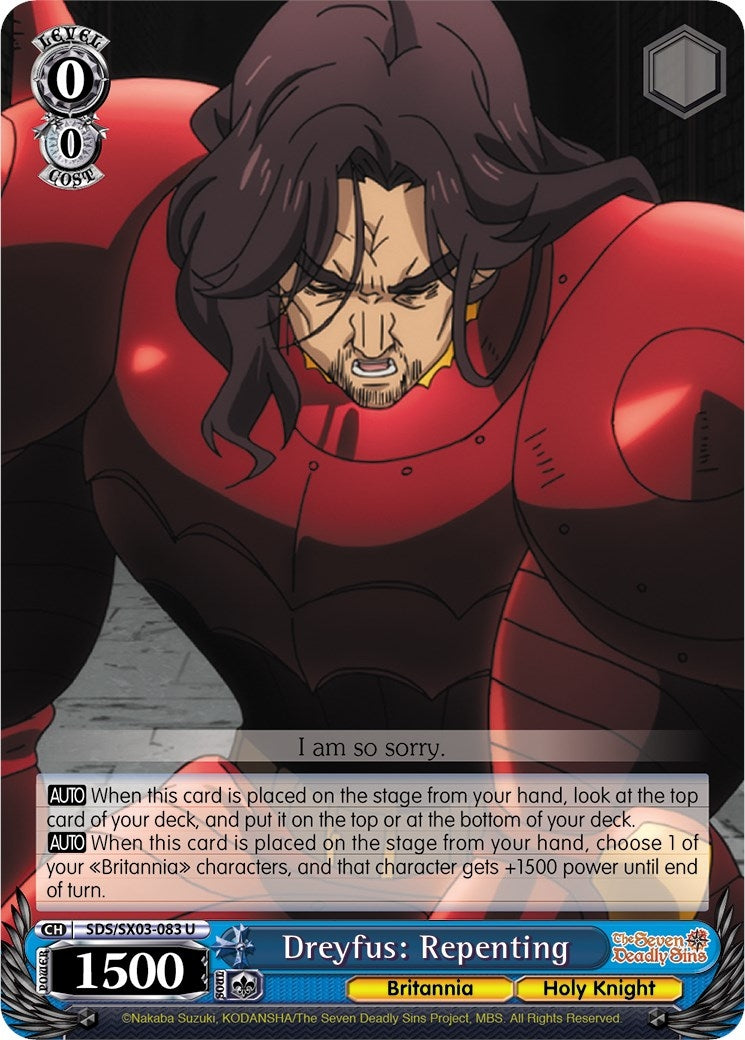 Image for Dreyfus: Repenting (The Seven Deadly Sins) (SDS/SX03-083 U) - Weiss Schwarz
