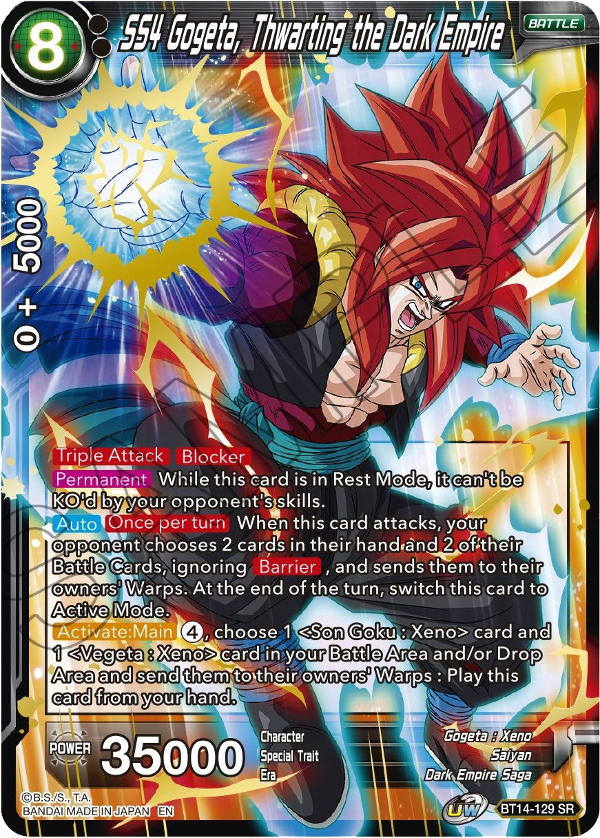Image for SS4 Gogeta, Thwarting the Dark Empire (Cross Spirits) (BT14-129) - Dragon Ball Super: Masters