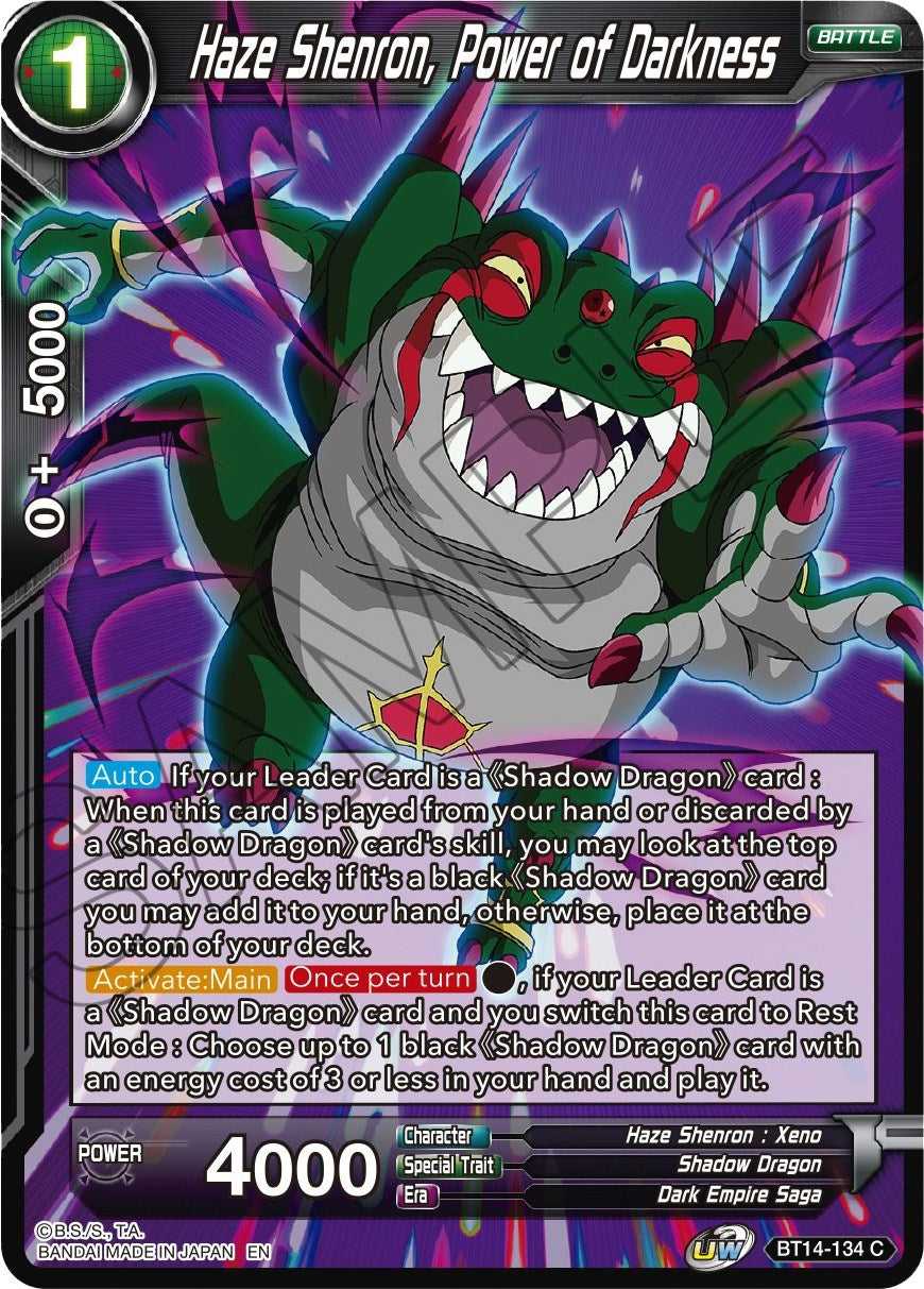 Image for Haze Shenron, Power of Darkness (Cross Spirits) (BT14-134) - Dragon Ball Super: Masters
