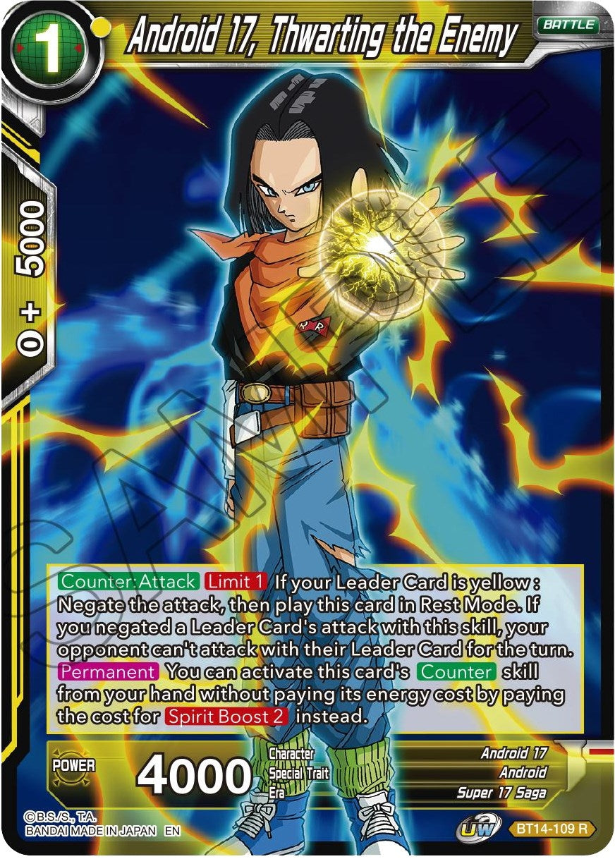 Image for Android 17, Thwarting the Enemy (Cross Spirits) (BT14-109) - Dragon Ball Super: Masters