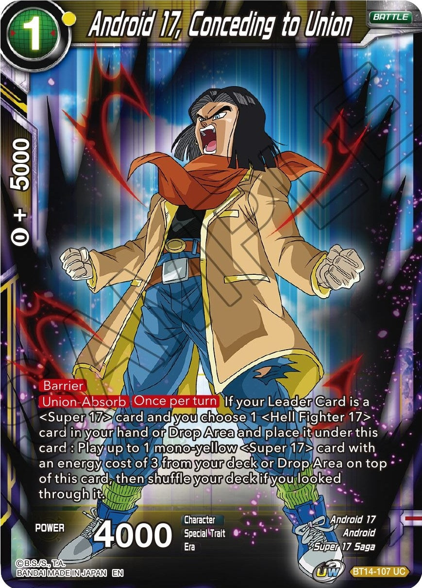 Image for Android 17, Conceding to Union (Cross Spirits) (BT14-107) - Dragon Ball Super: Masters