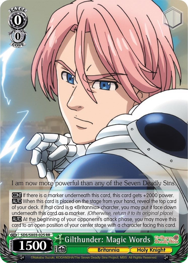 Image for Gilthunder: Magic Words (The Seven Deadly Sins) (SDS/SX03-025 RR) - Weiss Schwarz