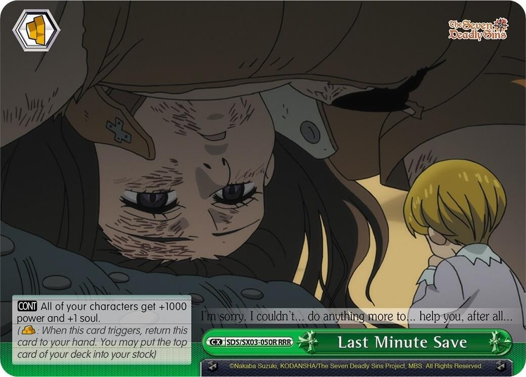 Image for Last Minute Save (RRR) (The Seven Deadly Sins) (SDS/SX03-050R RRR) - Weiss Schwarz