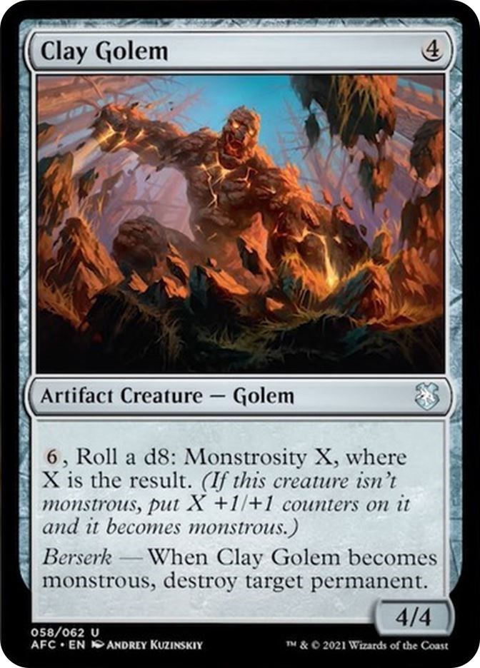 Image for Clay Golem (Commander: Adventures in the Forgotten Realms) (58) - Magic: The Gathering
