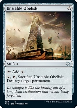 Image for Unstable Obelisk (Commander: Adventures in the Forgotten Realms) (220) - Magic: The Gathering
