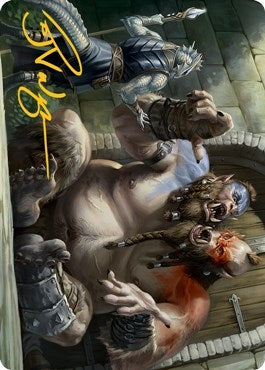 Image for Ettin Art Card (Gold-Stamped Signature) (Art Series: Adventures in the Forgotten Realms) (13) - Magic: The Gathering