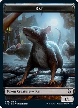 Image for Rat // Zombie Double-Sided Token (Commander: Adventures in the Forgotten Realms) (5 // 9) - Magic: The Gathering