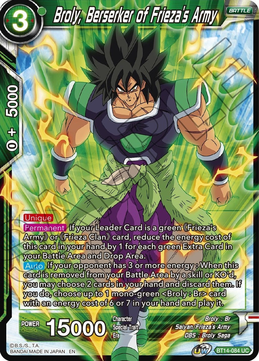 Image for Broly, Berserker of Frieza's Army (Cross Spirits) (BT14-084) - Dragon Ball Super: Masters