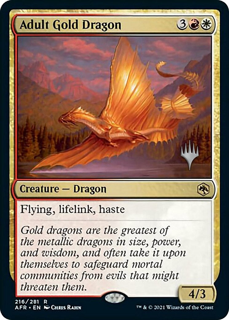 Image for Adult Gold Dragon (Promo Pack: Adventures in the Forgotten Realms) (216) - Magic: The Gathering