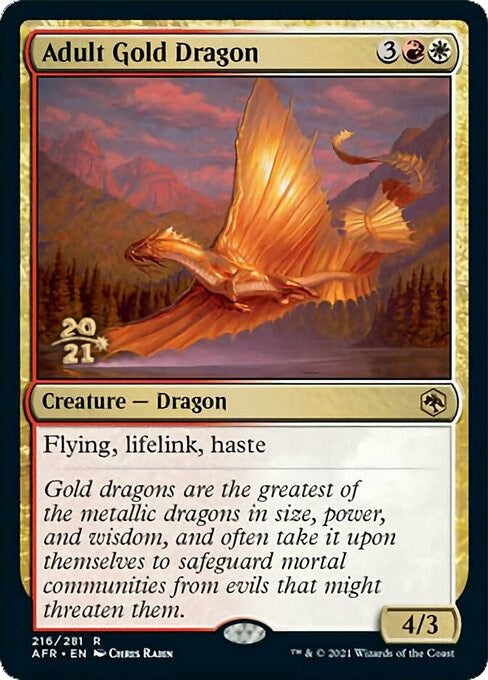 Image for Adult Gold Dragon (Prerelease Cards) (216) - Magic: The Gathering