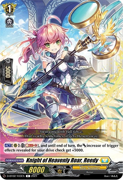 Image for Knight of Heavenly Roar, Reedy (D-BT02: A Brush with the Legends) (D-BT02/103EN) - Cardfight Vanguard