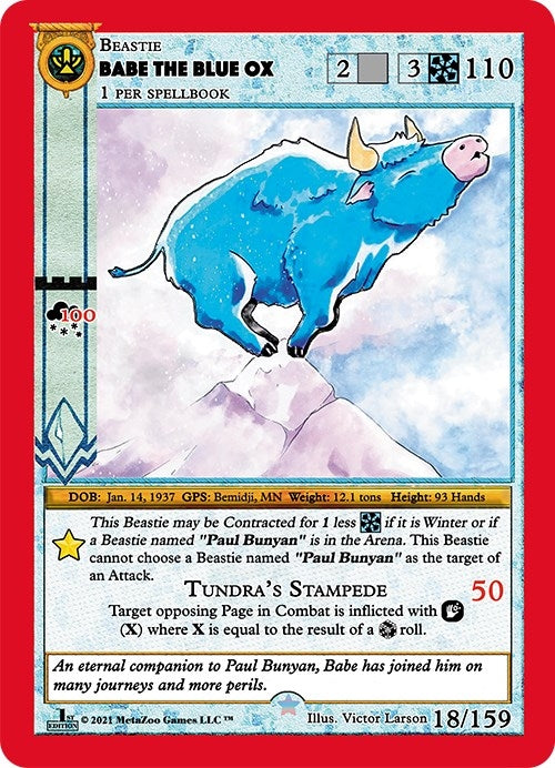 Image for Babe The Blue Ox (Cryptid Nation: First Edition) (18) - MetaZoo