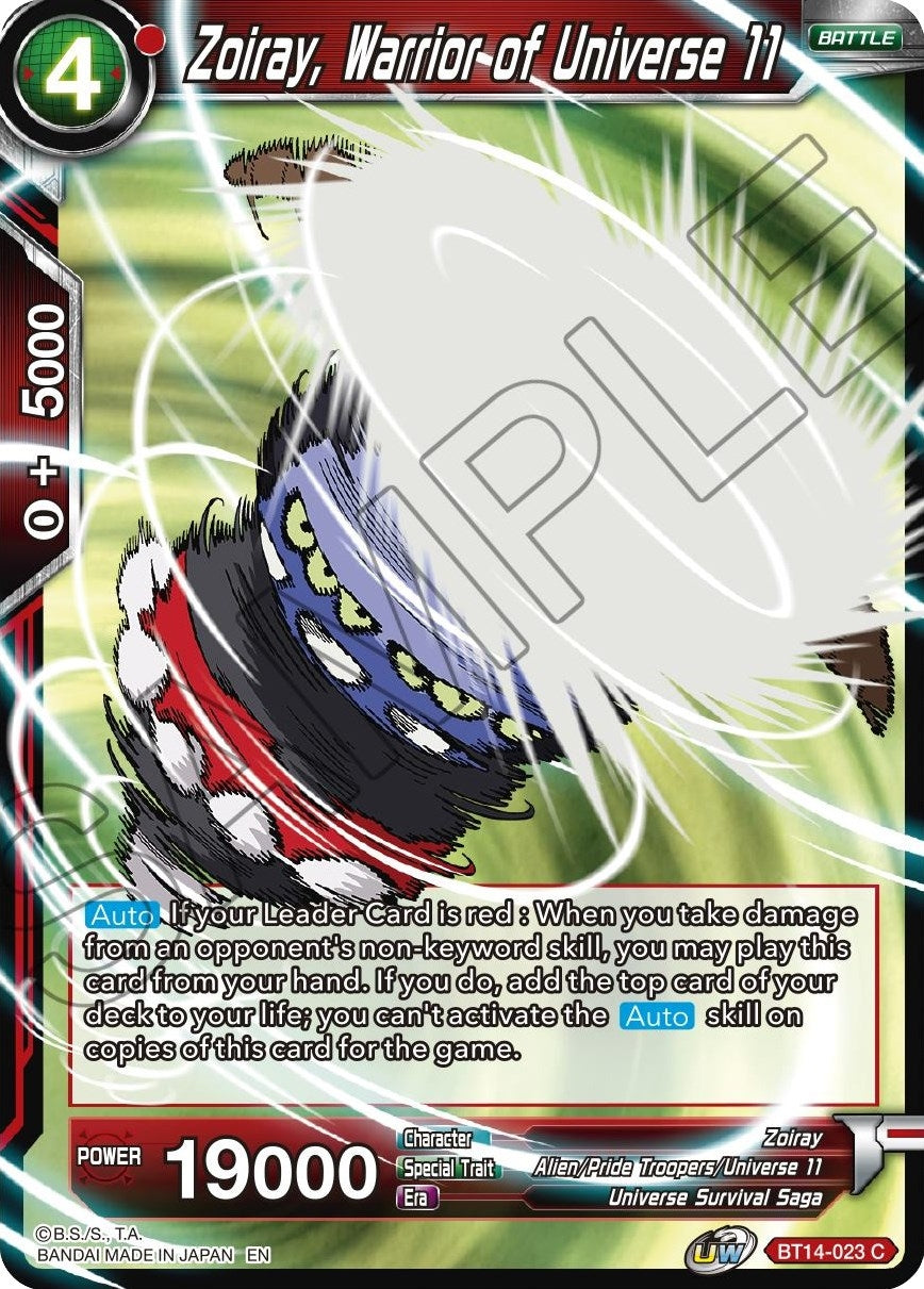 Image for Zoiray, Warrior of Universe 11 (Cross Spirits) (BT14-023) - Dragon Ball Super: Masters