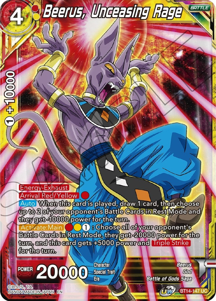 Image for Beerus, Unceasing Rage (Cross Spirits) (BT14-147) - Dragon Ball Super: Masters